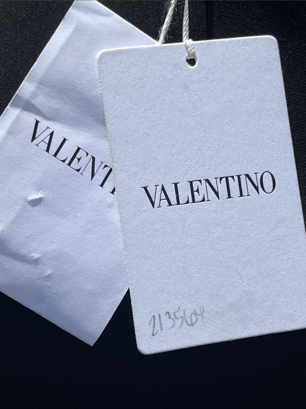 Valentino Black Short-Sleeve Mini Dress with Scalloped Trim - Picture 6 of 8